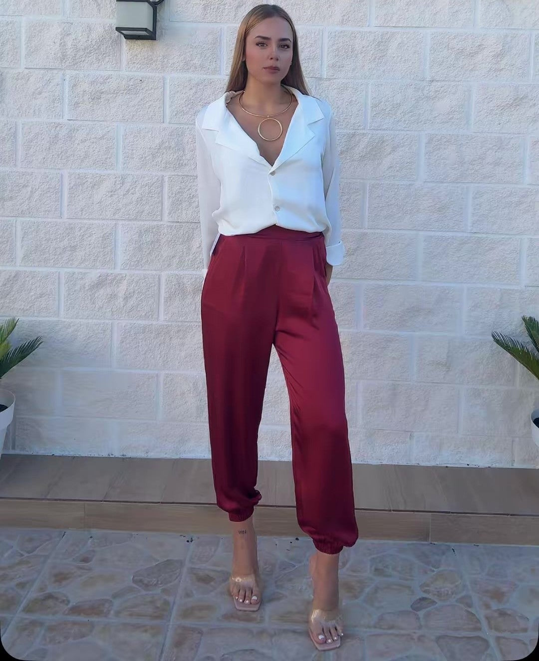 Pantalón satinado