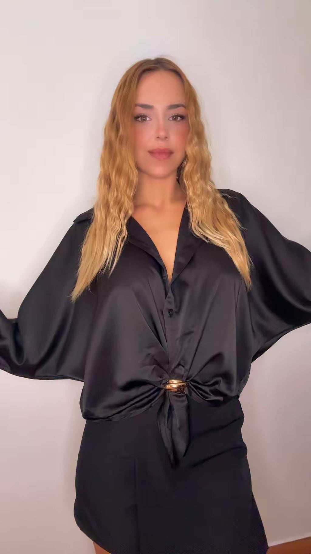 Camisa satén oversize