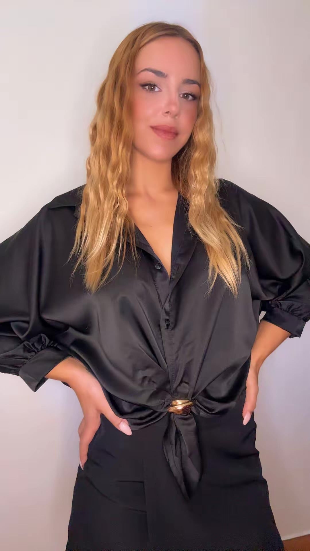 Camisa satén oversize