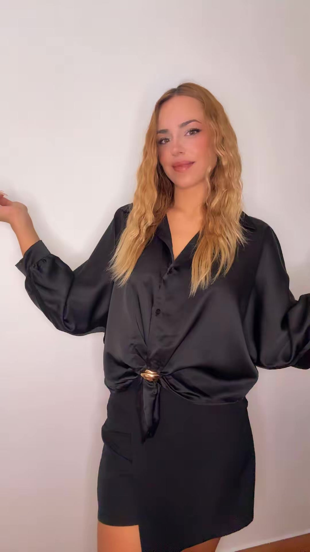 Camisa satén oversize