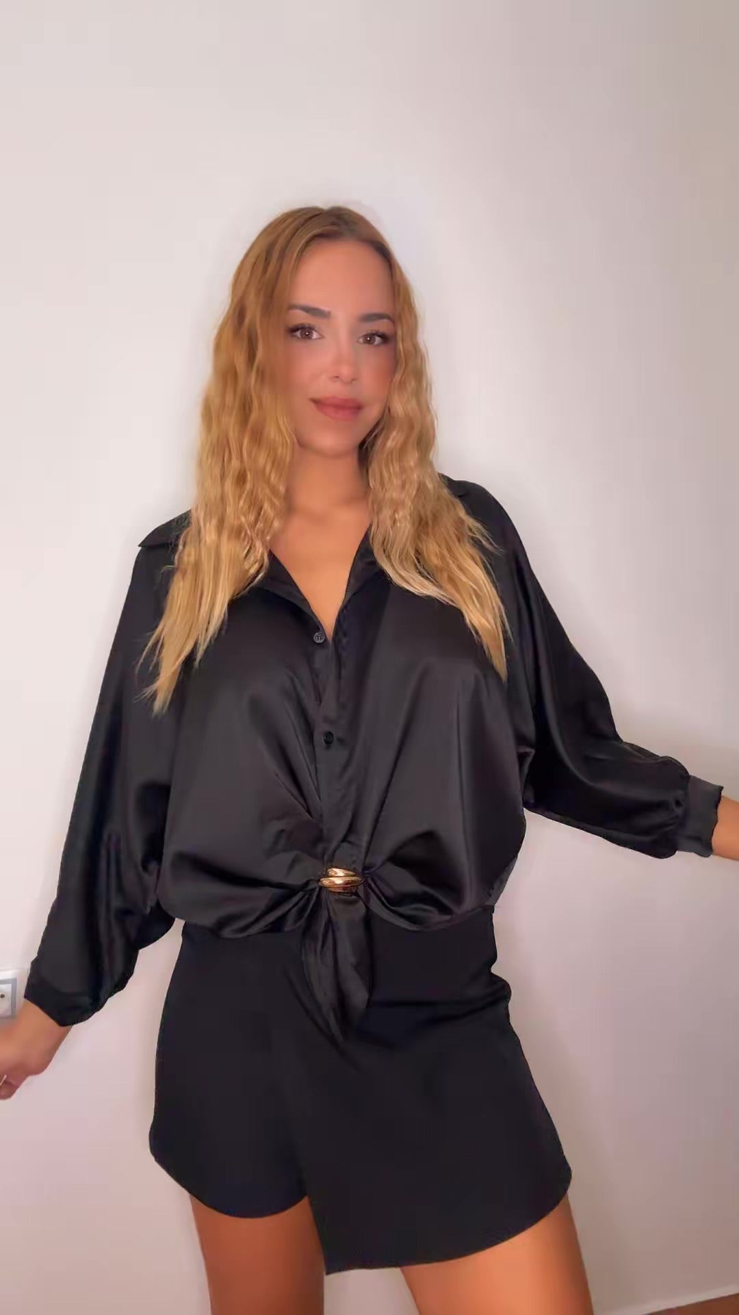 Camisa satén oversize